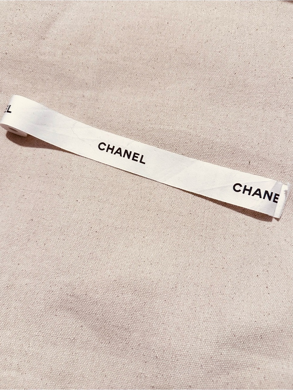 CHANEL | Ribbon | Chanel White & Black Branded Ribbon Accent